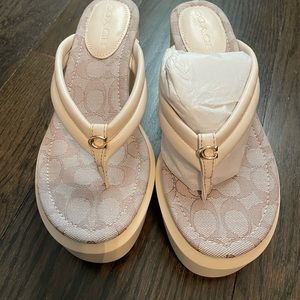 Wedge sandals with leather straps